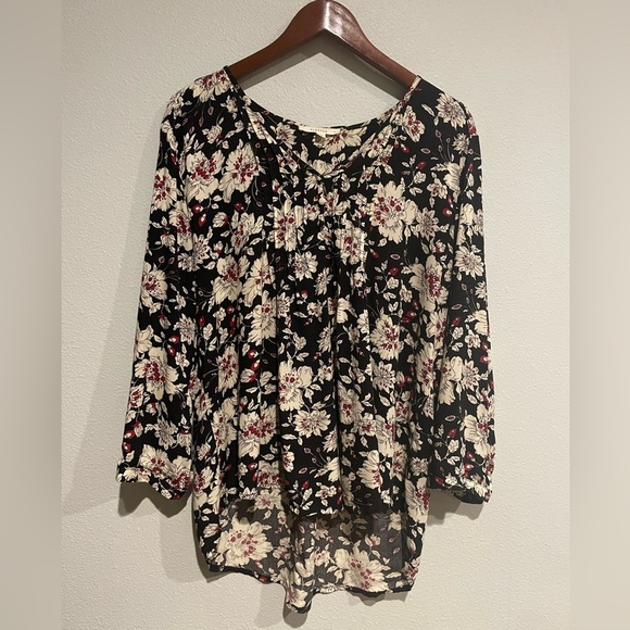 Fun2Fun women’s blouse in black and white floral Size L - Picture 1 of 7